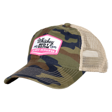 Load image into Gallery viewer, Camo Whiskey Girl Hat
